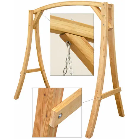 AMANKA SUPPORT En Bois De Mélèze Pour Balancelles Env 205x105x198cm | Pour L'intérieur Et L'extérieur De La Maison | SIÈGE NON INCLUS - Holzfarben 4 AMANKA SUPPORT En Bois De Mélèze Pour Balancelles Env 205x105x198cm | Pour L'intérieur Et L'extérieur De La Maison | SIÈGE NON INCLUS - Holzfarben – Image 4
