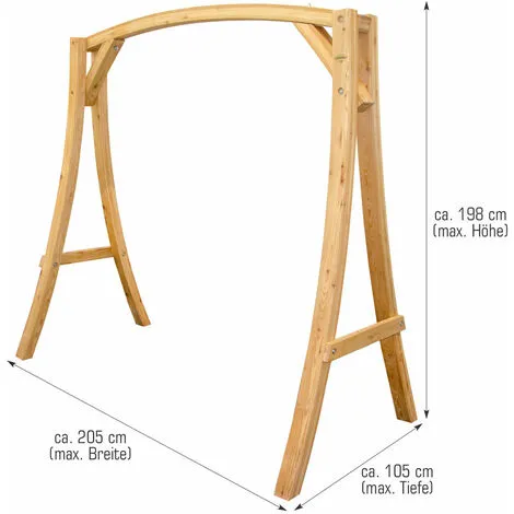 AMANKA SUPPORT En Bois De Mélèze Pour Balancelles Env 205x105x198cm | Pour L'intérieur Et L'extérieur De La Maison | SIÈGE NON INCLUS - Holzfarben 5 AMANKA SUPPORT En Bois De Mélèze Pour Balancelles Env 205x105x198cm | Pour L'intérieur Et L'extérieur De La Maison | SIÈGE NON INCLUS - Holzfarben – Image 5