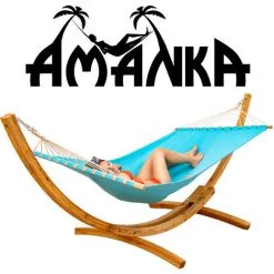 AMANKA Hamac XXL Avec Support En Bois Naturel Chaise Longue Suspendue Pour Jardin - Blau 7 AMANKA Hamac XXL Avec Support En Bois Naturel Chaise Longue Suspendue Pour Jardin - Blau -AMANKA Soldes Boutique 14375182 3