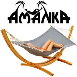 AMANKA Hamac XXL Avec Support En Bois Naturel Chaise Longue Suspendue Pour Jardin - Grau 7 AMANKA Hamac XXL Avec Support En Bois Naturel Chaise Longue Suspendue Pour Jardin - Grau -AMANKA Soldes Boutique 14455572 3