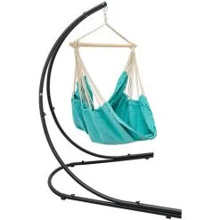 AMANKA Support Hamac Avec Chaise Suspendue XXL Fauteuil De Balancoire 360° Bleu Clair - Mint