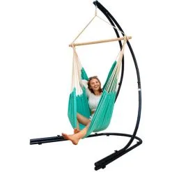 AMANKA Support Hamac Avec Chaise Suspendue XXL Fauteuil De Balancoire 360° Bleu Clair - Mint -AMANKA Soldes Boutique 14812986 3