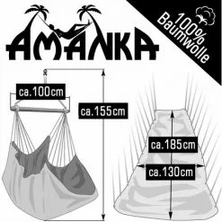 AMANKA Support Hamac Avec Chaise Suspendue XXL Fauteuil De Balancoire 360° Bleu Clair - Mint -AMANKA Soldes Boutique 14812986 5