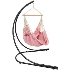 AMANKA Support Hamac Avec Chaise Suspendue XXL Fauteuil De Balancoire 360° Rose - Rosa