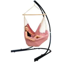 AMANKA Support Hamac Avec Chaise Suspendue XXL Fauteuil De Balancoire 360° Rose - Rosa -AMANKA Soldes Boutique 14812987 3
