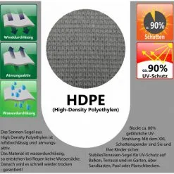 AMANKA Voile D'ombrage UV 5x5x5 M HDPE Triangle Protection Solaire Jardin Balcon Gris - Grau -AMANKA Soldes Boutique 23261531 5