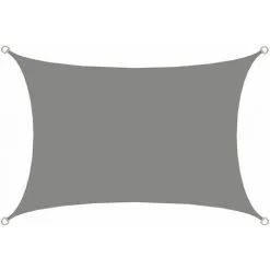 AMANKA UPF50+ Voile D'ombrage UV 2x3 M Polyester Rectangle Protection Hydrofuge Gris - Grau