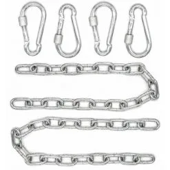 AMANKA 2x50cm Chaîne De Chaise Suspendue 230kg 4 Mousquetons Balançoire Hamac - Silber