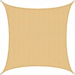 AMANKA Voile D'ombrage UV 4x4 HDPE Carré Protection Solaire Toile Jardin Balcon Beige - Beige