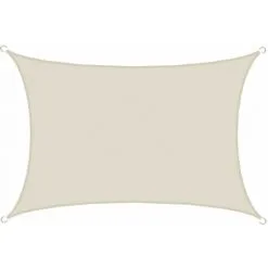 AMANKA UPF50+ Voile D'ombrage UV 3x5 M Polyester Rectangle Protection Toile Hydrofuge - Beige