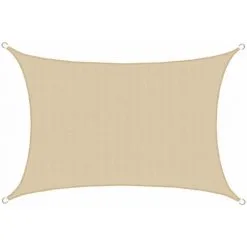 AMANKA Voile D'ombrage UV 3x5 M HDPE Rectangulaire Protection Solaire Balcon Beige - Beige