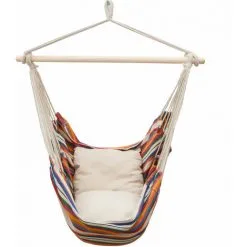 AMANKA Chaise Suspendue Avec 2 Coussins Réversibles Balançoire D'extérieur Pour Balcon - Bunt