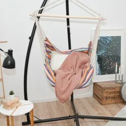 AMANKA Cadre De Chaise Suspendue Avec Siège 215cm Supporte Jusqu'à 120kg + 2 Coussins - Bunt 7 AMANKA Cadre De Chaise Suspendue Avec Siège 215cm Supporte Jusqu'à 120kg + 2 Coussins - Bunt -AMANKA Soldes Boutique 35534256 3