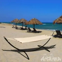 AMANKA Hamac D'Extérieur Avec Barre 190x80 Hamac De Jardin Jusqu'à 100kg Toile Beige - Beige 9 AMANKA Hamac D'Extérieur Avec Barre 190x80 Hamac De Jardin Jusqu'à 100kg Toile Beige - Beige -AMANKA Soldes Boutique 35534975 5