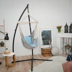 AMANKA Cadre De Chaise Suspendue Avec Siège 215cm Supporte Jusqu'à 120kg Set 2 Coussins - Grau 8 AMANKA Cadre De Chaise Suspendue Avec Siège 215cm Supporte Jusqu'à 120kg Set 2 Coussins - Grau -AMANKA Soldes Boutique 35534998 4