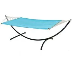 AMANKA Soldes Boutique 10 AMANKA Double Hamac Avec Support à 120 Kg 200x120cm Structure Extérieure En Métal Cadre - Blau