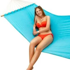 AMANKA Double Hamac Avec Support à 120 Kg 200x120cm Structure Extérieure En Métal Cadre - Blau -AMANKA Soldes Boutique 35534999 3