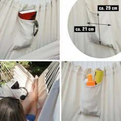 AMANKA XXL Chaise Suspendue Avec Compartiment Latéral Et Coussin - Hamac 220x120 Cm - Beige 7 AMANKA XXL Chaise Suspendue Avec Compartiment Latéral Et Coussin - Hamac 220x120 Cm - Beige -AMANKA Soldes Boutique 35536288 3