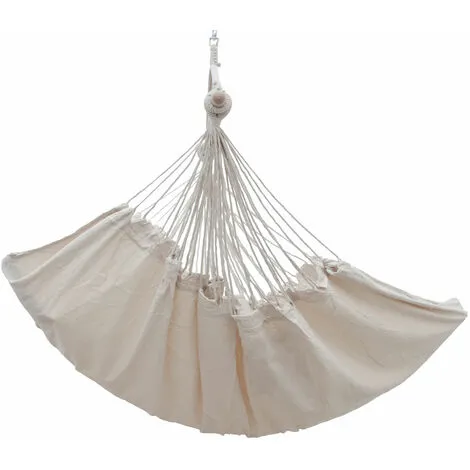 AMANKA XXL Chaise Suspendue Avec Compartiment Latéral Et Coussin - Hamac 220x120 Cm - Beige 5 AMANKA XXL Chaise Suspendue Avec Compartiment Latéral Et Coussin - Hamac 220x120 Cm - Beige – Image 5