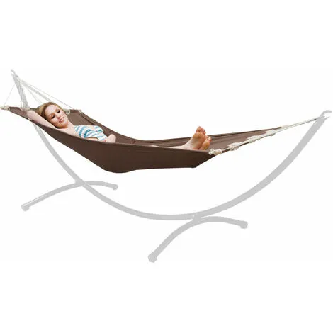 AMANKA Hamac D'Extérieur Avec Barre 190x80 Hamac De Jardin Jusqu'à 100kg Coton Marron - Braun 5 AMANKA Hamac D'Extérieur Avec Barre 190x80 Hamac De Jardin Jusqu'à 100kg Coton Marron - Braun – Image 5
