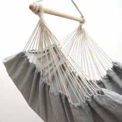 AMANKA XXL Chaise Suspendue Avec Compartiment Latéral Et Coussin - Hamac 220x120 Cm - Grau