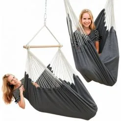 AMANKA Chaise Suspendue XXL Pour 2 Personnes 185x130 Chaise Suspendue Jusqu'à 150 Kg - Grau -AMANKA Soldes Boutique 44826662 4