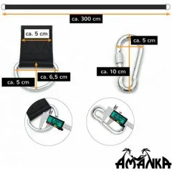 AMANKA 300 Kg Fixation à Bascule 2 Sangles - 300 X 5 Cm Arbre Résistant à La Déchirure -AMANKA Soldes Boutique 49704299 4