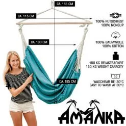 AMANKA Siège Suspendu HMG-80 Bleu Pacifique - Türkis 7 AMANKA Siège Suspendu HMG-80 Bleu Pacifique - Türkis -AMANKA Soldes Boutique 49704721 3
