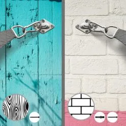 AMANKA Fixation Toile Ombrage Carrée - Kit Voile Solaire - Attache Protection Soleil - Silber -AMANKA Soldes Boutique 55021704 4