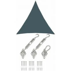 AMANKA Soldes Boutique 36 AMANKA 2x2x2 Voile D'Ombrage Triangulaire Étanche - Toile De Jardin Avec Fixation Inox - Grau