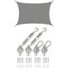 AMANKA 3x4 Voile D'Ombrage Rectangulaire Étanche - Toile De Jardin Avec Fixation Inox - Grau
