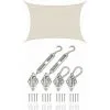 AMANKA 3x4 Voile D'Ombrage Rectangulaire Étanche - Toile De Jardin Avec Fixation Inox - Beige
