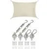 AMANKA 2x3 Voile D'Ombrage Rectangulaire Étanche - Toile De Jardin Avec Fixation Inox - Beige