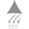 AMANKA 3x3x3 Voile D'Ombrage Triangulaire Étanche - Toile De Jardin Avec Fixation Inox - Grau