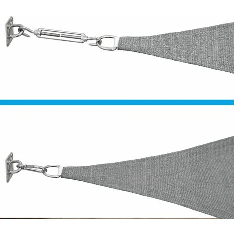 AMANKA 3x3x3 Voile D'Ombrage Triangulaire Étanche - Toile De Jardin Avec Fixation Inox - Grau 4 AMANKA 3x3x3 Voile D'Ombrage Triangulaire Étanche - Toile De Jardin Avec Fixation Inox - Grau – Image 4