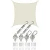 AMANKA 3x3 Voile D'Ombrage Carrée Étanche - Toile De Jardin Avec Fixation En Acier Inox - Beige