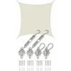 AMANKA 2x2 Voile D'Ombrage Carrée Étanche - Toile De Jardin Avec Fixation En Acier Inox - Beige