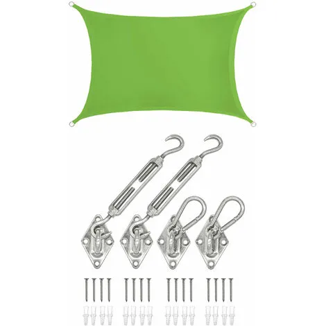 AMANKA 2x3 Voile D'Ombrage Rectangulaire Étanche - Toile De Jardin Avec Fixation Inox - Grün 1 AMANKA 2x3 Voile D'Ombrage Rectangulaire Étanche - Toile De Jardin Avec Fixation Inox - Grün