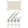 AMANKA 3x5 Voile D'Ombrage Rectangulaire Étanche - Toile De Jardin Avec Fixation Inox - Beige