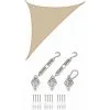 AMANKA 3,6x3,6x5,1 Voile D'Ombrage Triangulaire Respirante - Toile UV Avec Fixation - Beige