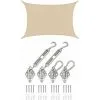 AMANKA 4x6 Voile D'Ombrage Rectangulaire Respirante - Toile De Jardin UV Avec Fixation - Beige