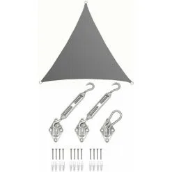 AMANKA Soldes Boutique 40 AMANKA 2x2x2 Voile D'Ombrage Triangulaire Respirante - Toile De Jardin UV Avec Fixation - Grau