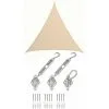 AMANKA 2x2x2 Voile D'Ombrage Triangulaire Respirante - Toile De Jardin UV Avec Fixation - Beige