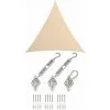 AMANKA 6x6x6 Voile D'Ombrage Triangulaire Respirante - Toile De Jardin UV Avec Fixation - Beige