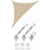 AMANKA 3x3x4,2 Voile D'Ombrage Triangulaire Respirante - Toile UV Avec Fixation - Beige