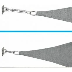 AMANKA 3x3x4,2 Voile D'Ombrage Triangulaire Respirante - Toile UV Avec Fixation - Beige -AMANKA Soldes Boutique 56550367 4